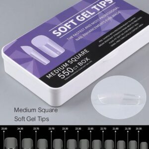 Tips soft gel forma cuadrada