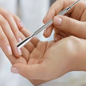 Empujador cutículas metálico