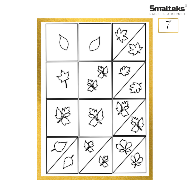 Plantilla para aerografía y diseño de uñas Smalteks 07