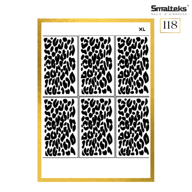 Plantilla para aerografía y diseño de uñas Smalteks 118